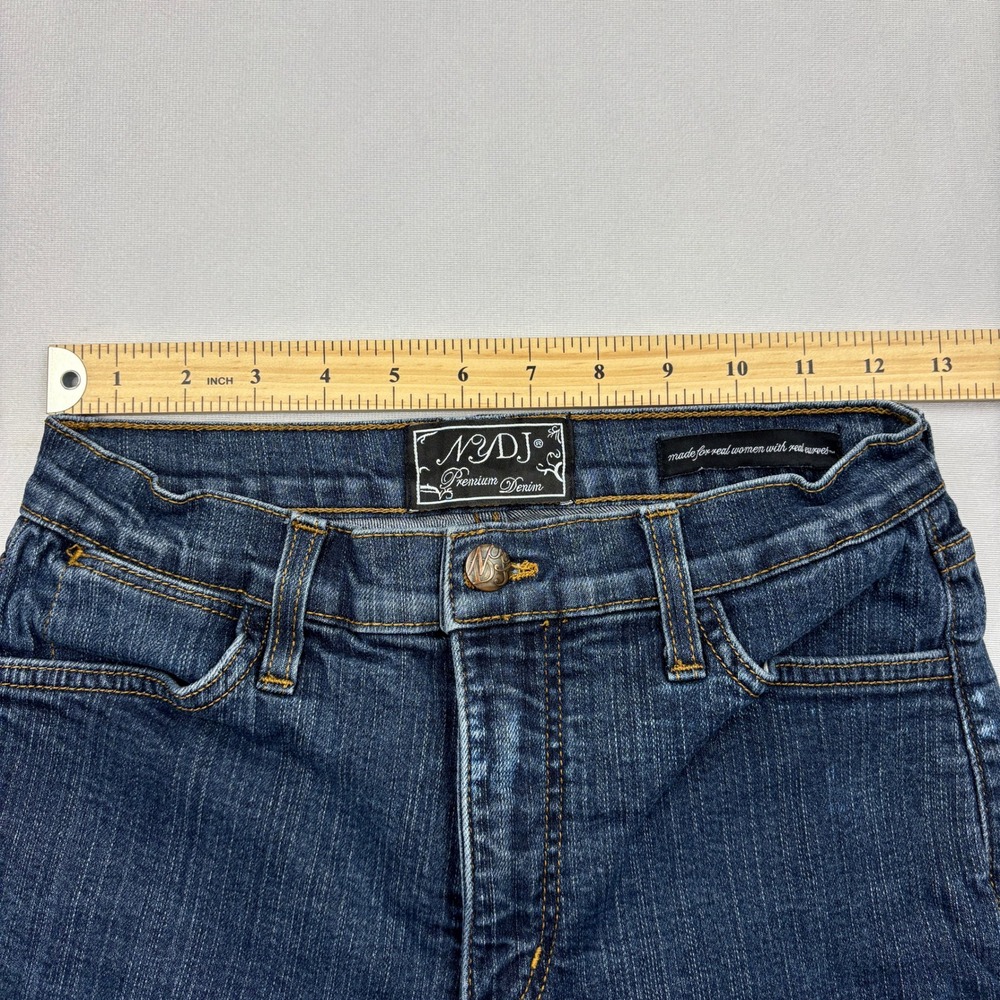 NYDJ Jeans Womens 4 Dark Wash Stretch Straight Leg Denim Pants Made in USA 4 - Picture 3 of 9